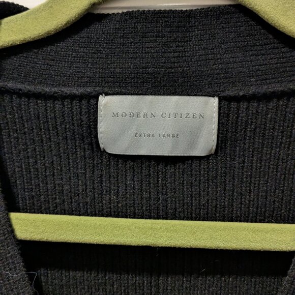 Modern Citizen Marlowe V Neck Cropped Faux Wrap Sweater Black XL NWOT - Picture 4 of 4